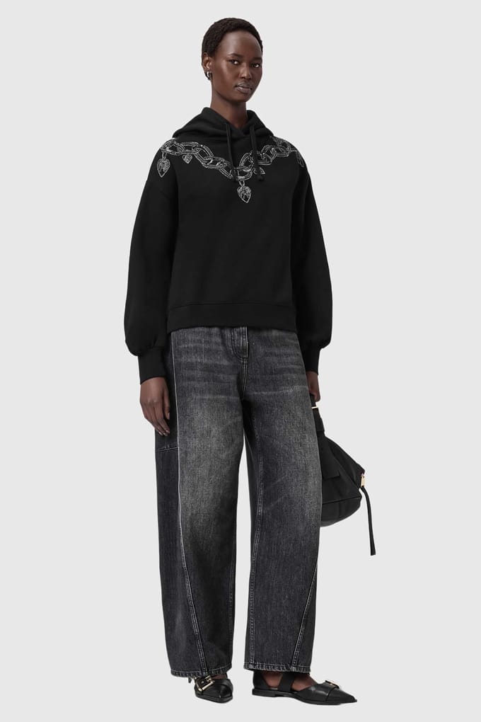 AllSaints Drip Talon Hoody Black Taglia: M | Camicie Outlet | Donna | Nero