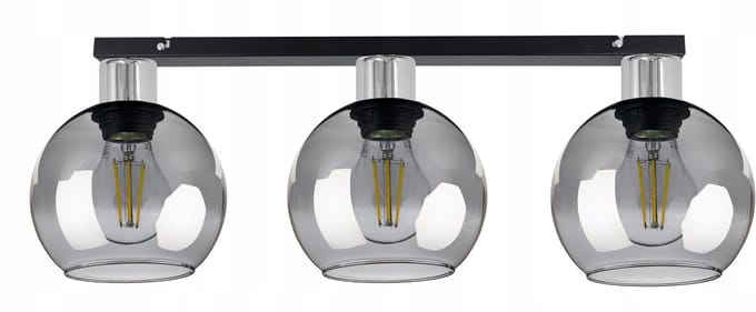 Chromen Plafondlamp met 3 Glazen Bollen - Stijlvol Loft Design