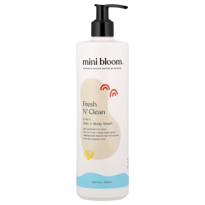 Mini Bloom, Fresh N' Clean, 2-in-1 Haar + Lichaamswas, 500ml (16.6 fl oz) white
