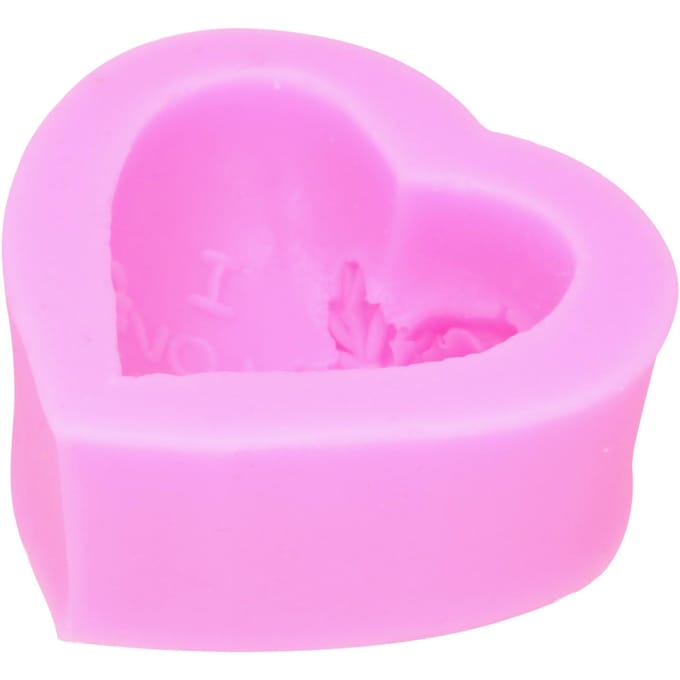 DIY Siliconen Vorm 3-Dimensionaal Hartvormige Roos Bloem LIEFDE Cake Chocolade Zeep Kaars pink