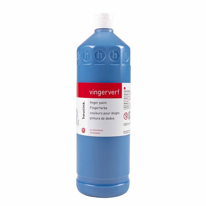Vingerverf | Heutink | Blauw | 1000 ml | kindveilige vingerverf | glutenvrij