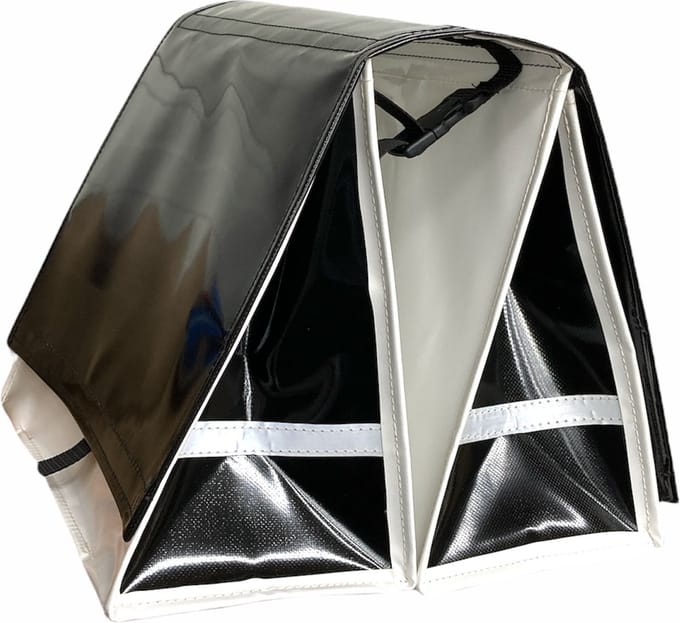 Du Baj  Budget L White Back - Dubbele Fietstas - 45 l - Zwart;Zilver;Wit