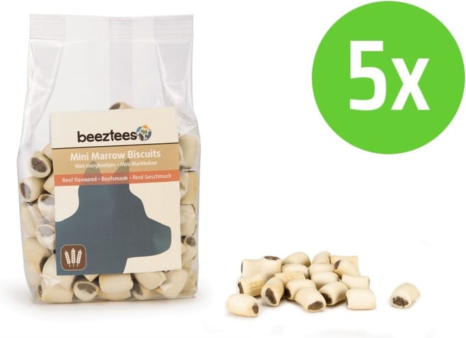 Beeztees Mini Mergkoekjes Rund - hondenkoekjes - 400 gram - 5 verpakkingen