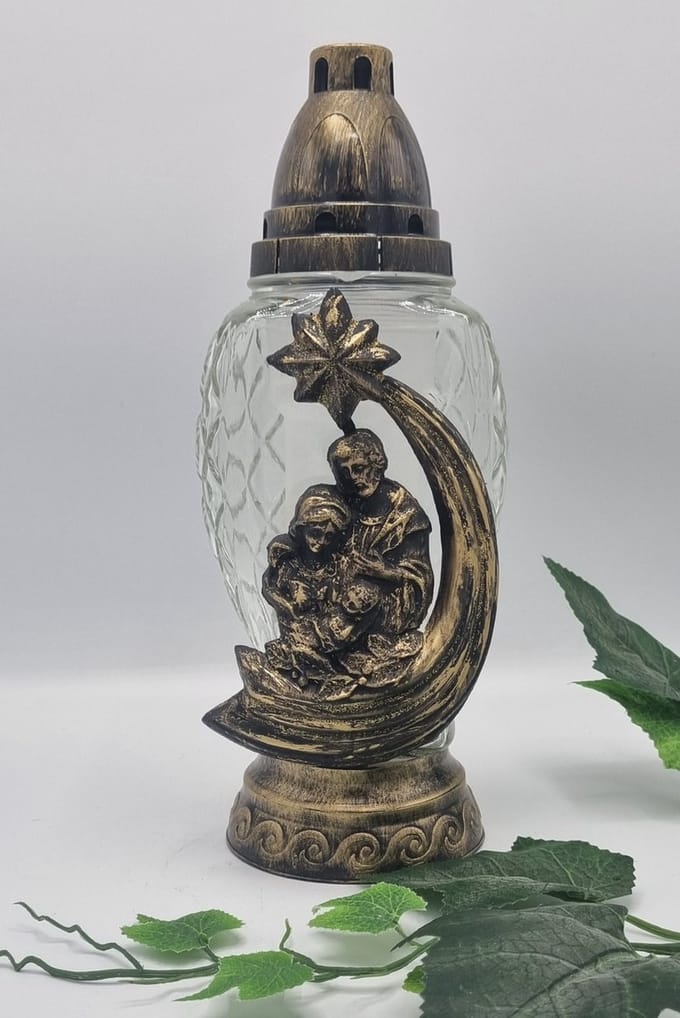 Herdenkingslicht, Z415, Kerststal, Goud, Grafkaars, Graflicht, Graflantaarn, Kerst