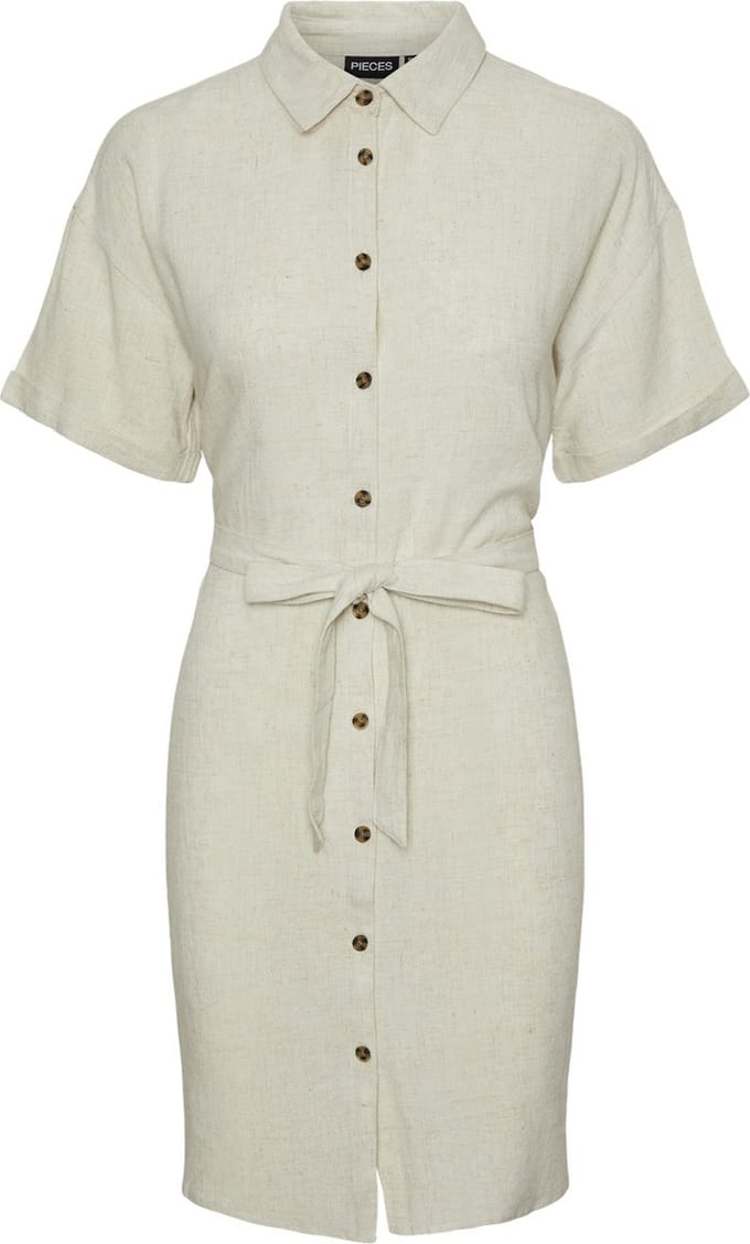 PIECES - PCVINSTY SS SHIRT DRESS WVN - Dames - Mini jurken