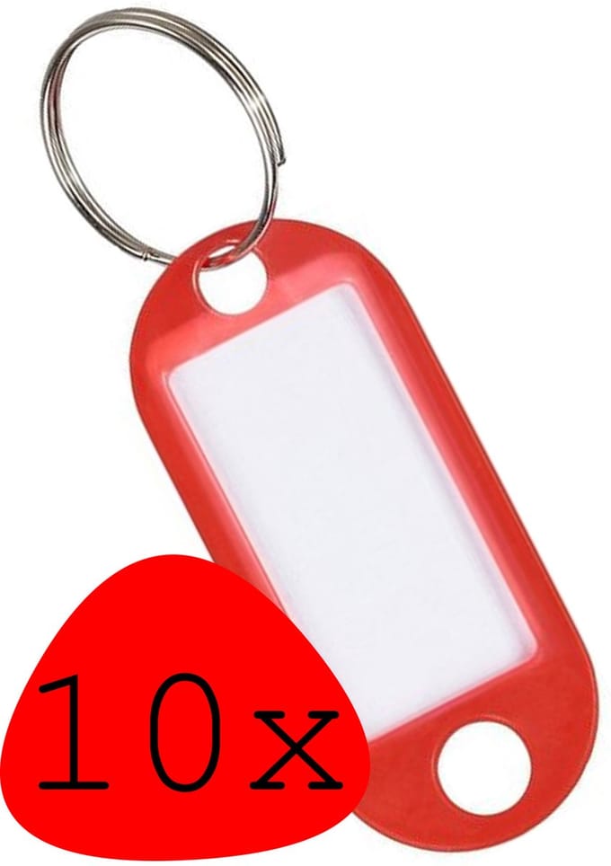Sleutellabels Sleutelhanger Sleutellabel Bagagelabel Naamlabels - Rood - 10x