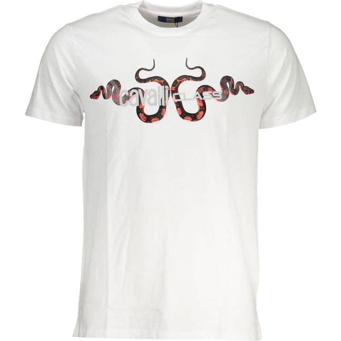 Cavalli Class Witte Katoenen Heren T-Shirt