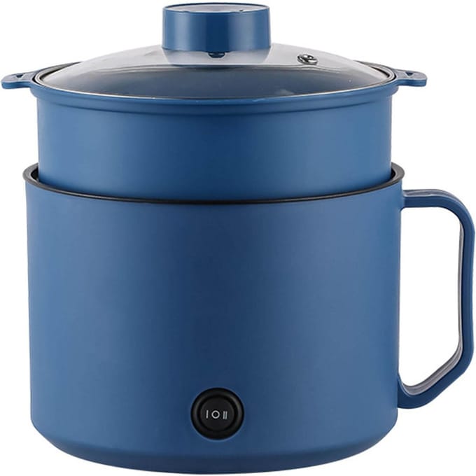 Marmite électrique multifonctionnelle, petite mini cuisinière électrique, cuiseur rapide de nouilles pour étudiants bleu