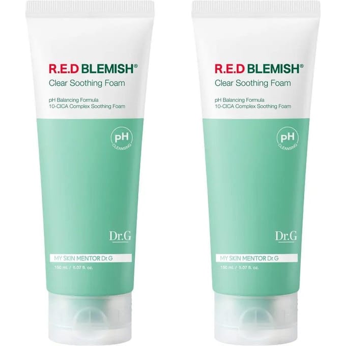 Dr.G Red Blemish Clear Soothing Cleansing Foam Dubbel Set 150ml ×2 white