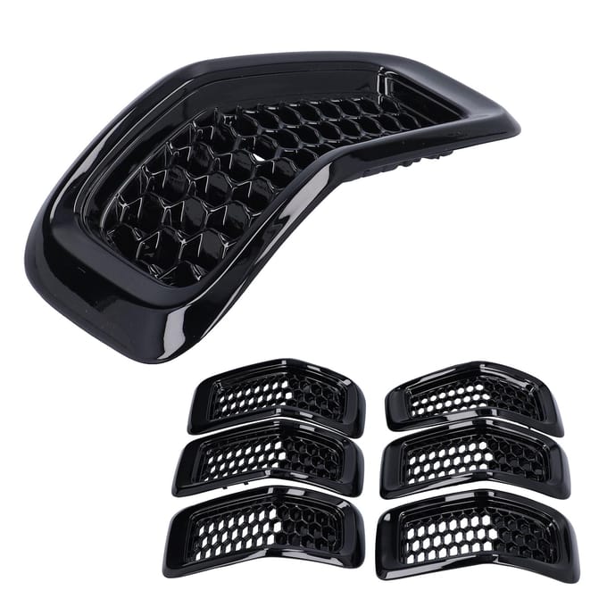 7 stuks Voorgrille Inzetstukken Grillbeschermer Sierlijst Accessoire Geschikt voor Jeep Cherokee 20142018Glanzend Zwart black
