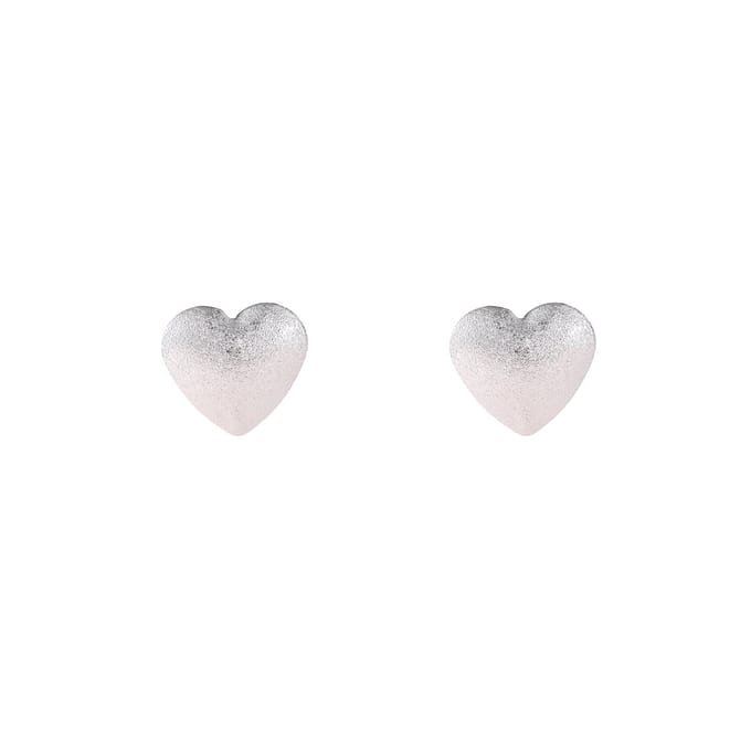 Day&Eve by Go Dutch Label Oorknoppen Groot Hart Mat Zilver
