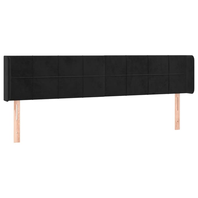 vidaXL - Hoofdbord - LED - 203x16x78/88 - cm - fluweel - zwart