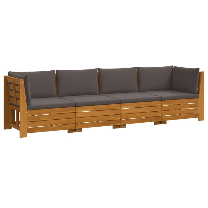 vidaXL - 4 - st - Buiten - bank - set - Massief - Acacia - Hout - Bruin
