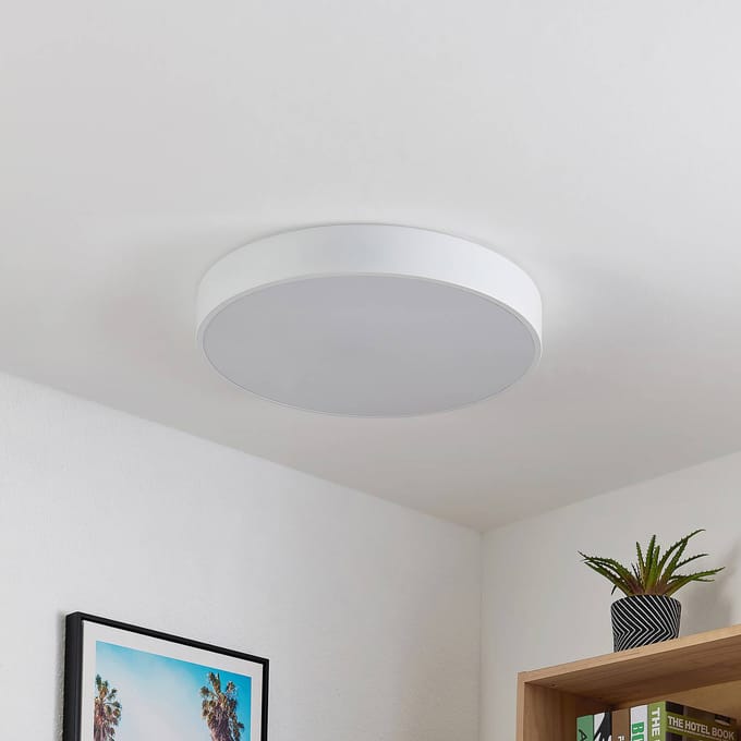 Lindby LED plafondlamp Simera, Ø 50cm, wit, metaal