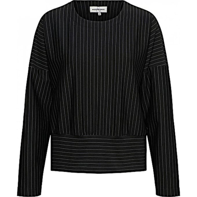 &Co Woman Top danila pinstripe punta black