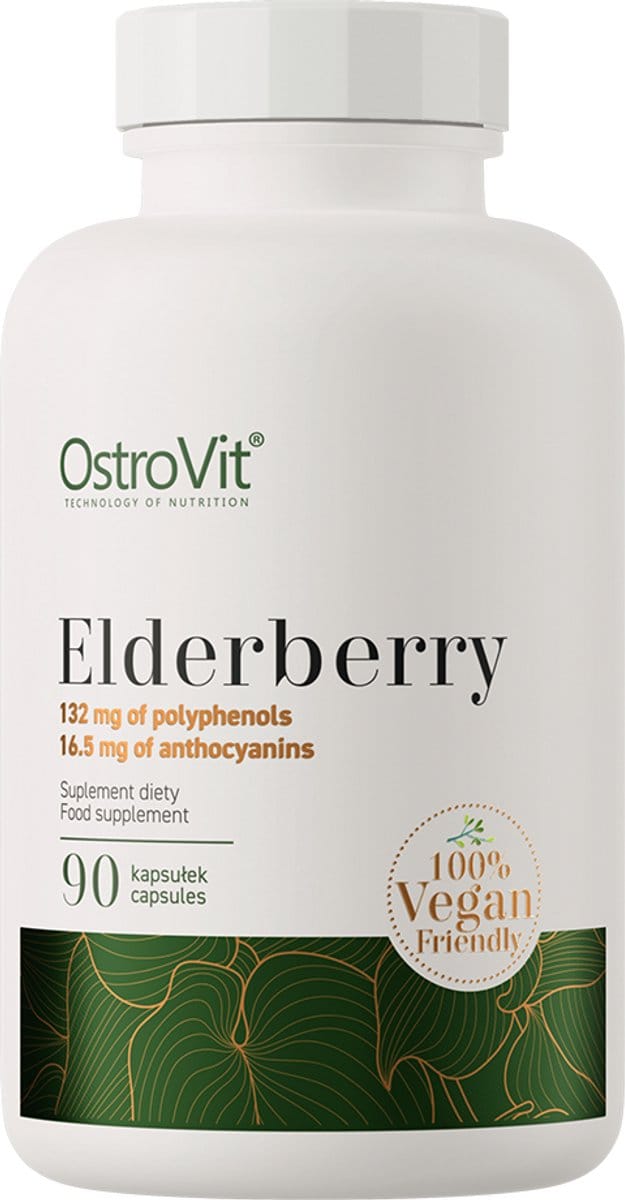 Supplementen - Elderberry - Vegan - 90 Capsules - OstroVit -