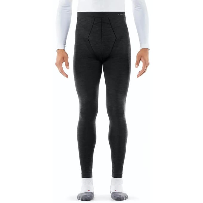 FALKE Wool-Tech Long Tights sneldrogend wol functioneel lang functioneel ondergoed heren zwart - maat S