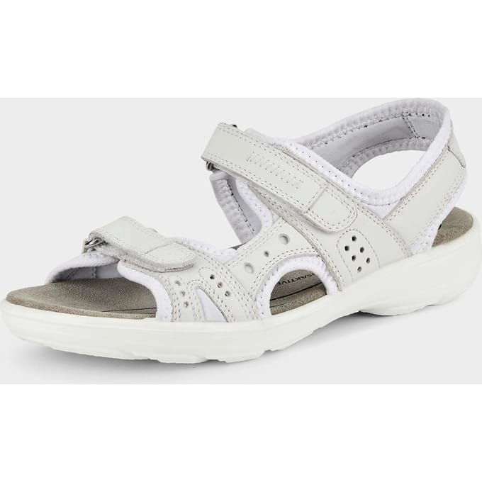 Leren sandalen met klittenbandsluiting - steengrijs - Gr. 41 van Goldner Fashion