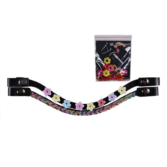 HKM - Hobby Horse - Frontriemen Set Van 3 - Bloemen
