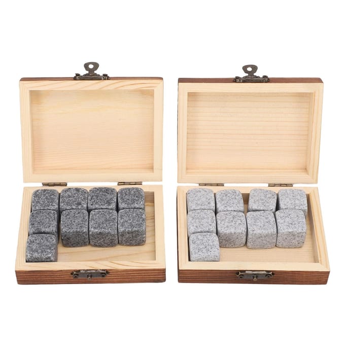 Whisky Stenen Set Herbruikbaar Niet Verdunnend Koelend Koelen Wijn Drank Whisky Stenen Cadeaubox 2 Sets beige