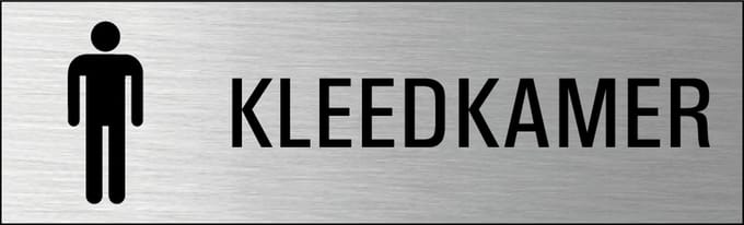 Heren kleedkamer deurbordje met zelfklevende strip