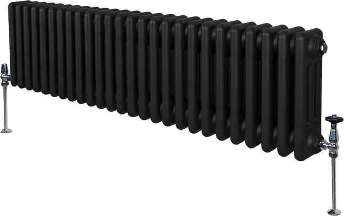 Traditionele 3 kolom radiator - zwart - 300x1192mm - 3612 btu