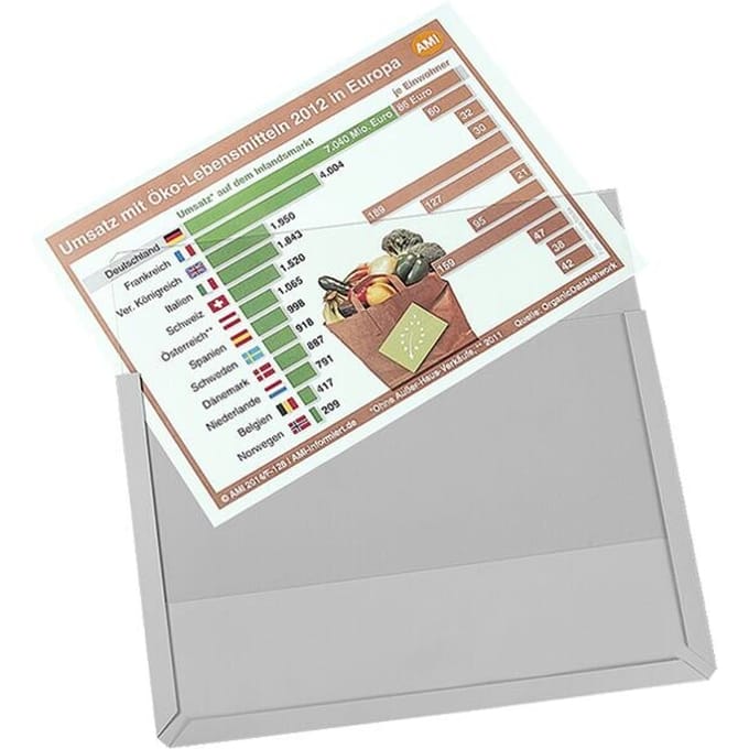 Insteekhoezen, gekleurd, A4 liggend, transparant, 10 stuks