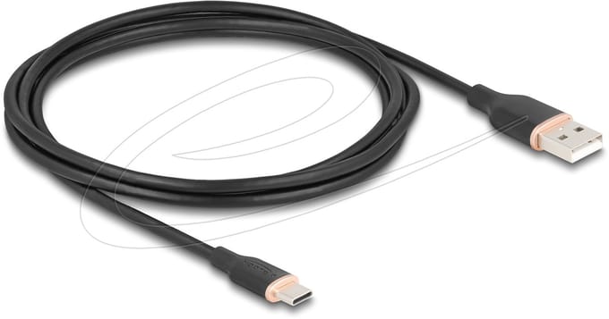 Delock USB 2.0 Cable USB Type-A male to USB Type-C™ male 2.5 m black Silicone