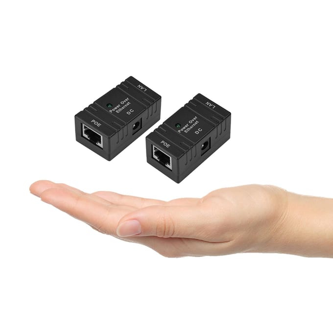 2 STUKS RJ45 POE Voedingsmodule POE Injector Ethernet Adapter voor Netwerk IP Camera Zwart