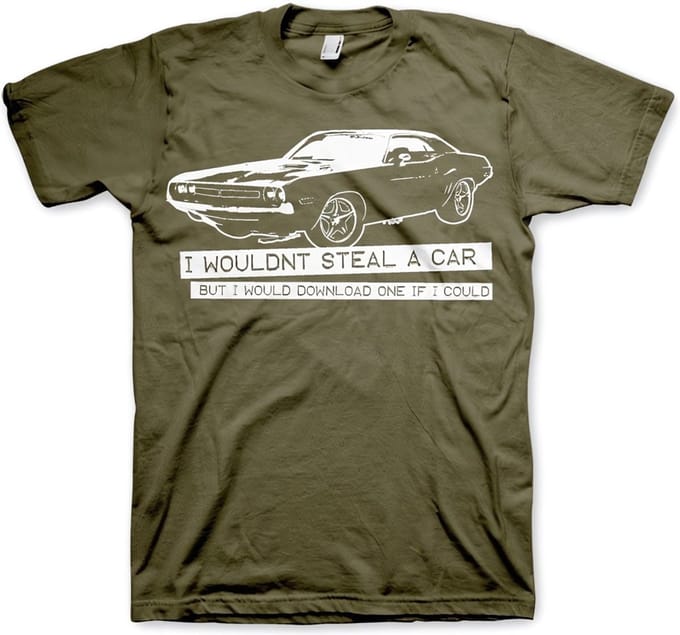 Hybris I Wouldn't Steal A Car T-shirt, olijfgroen