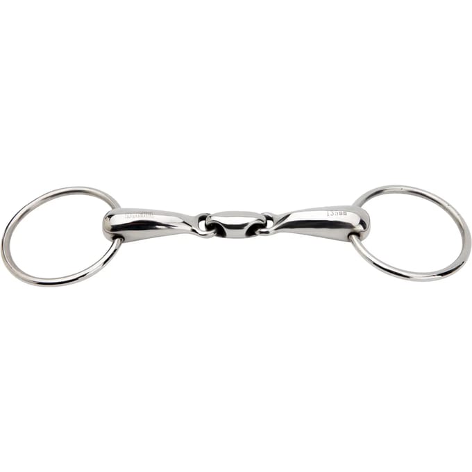 Mors 2 ringen voor paard dubbel gebroken RVS HORKA