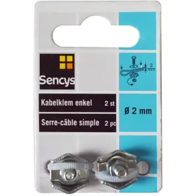 Sencys Kabelklem Enkel - Gegalvaniseerd - Diam. 2mm - 2 Stuks