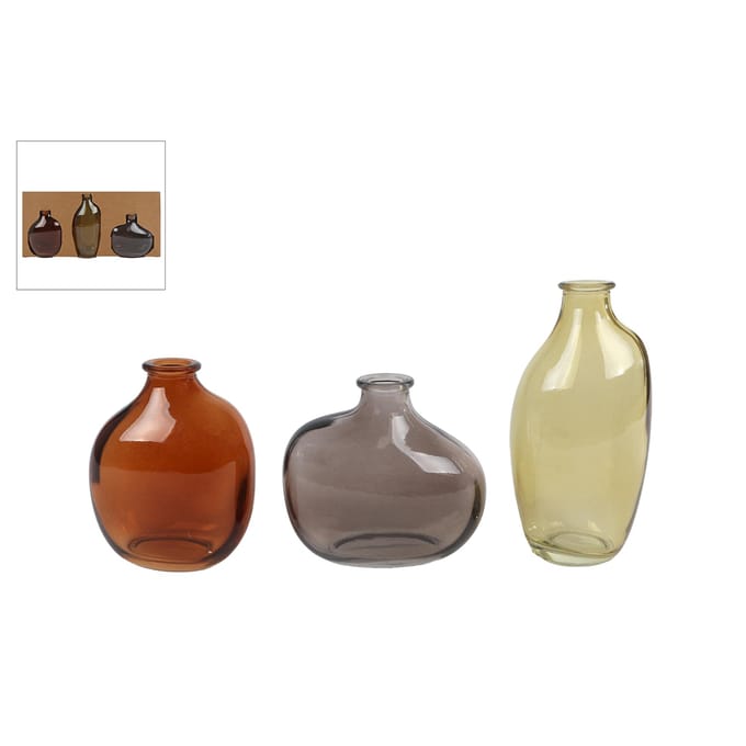 Vaas Lou set van 3 glas 33x16x6cm