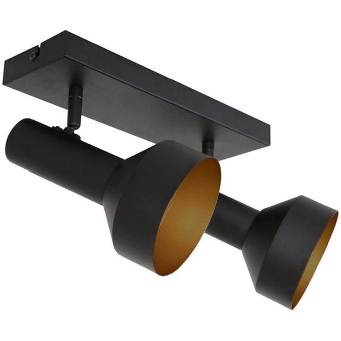 Zwart gouden 2 lichts plafond spot Bundle 3336ZW - Moderne design verlichting van Anne Light - Materiaal: kunststof, metaal & elektronica - Draaibaar en kantelbaar - Perfect voor binnen gebruik