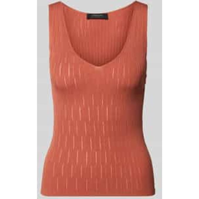 Tricottop van viscosemix met V-hals