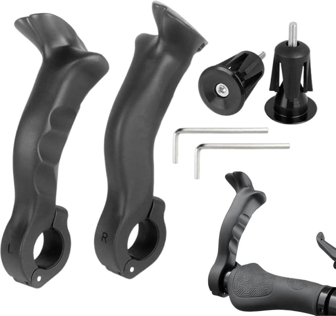 Fiets Stuureinde - Stuurverlenger Handvatten - Comfortabel Fietsen - Flexibel Instelbaar - 22.2mm - Zwart