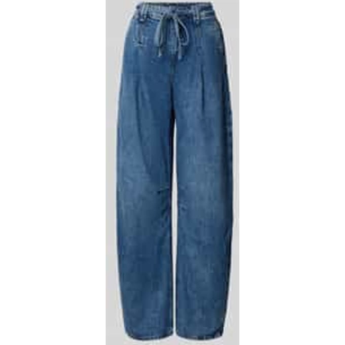 Wide leg jeans van Mix van katoen en lyocell Model Model 'C_PLEATED BARREL 1.0'