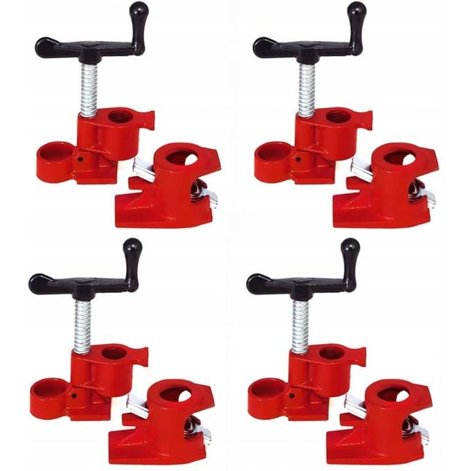 4x Pijpenklem 3/4" - Eindeloze Klemkracht voor Houtbewerking