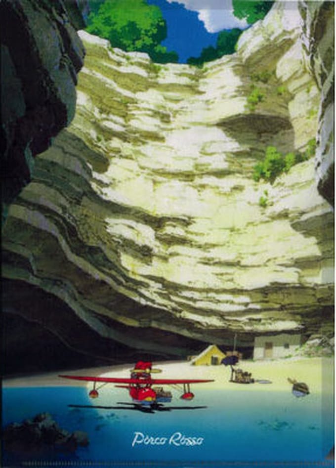 Ghibli - Porco Rosso - Marco's schuilplaats A4 map