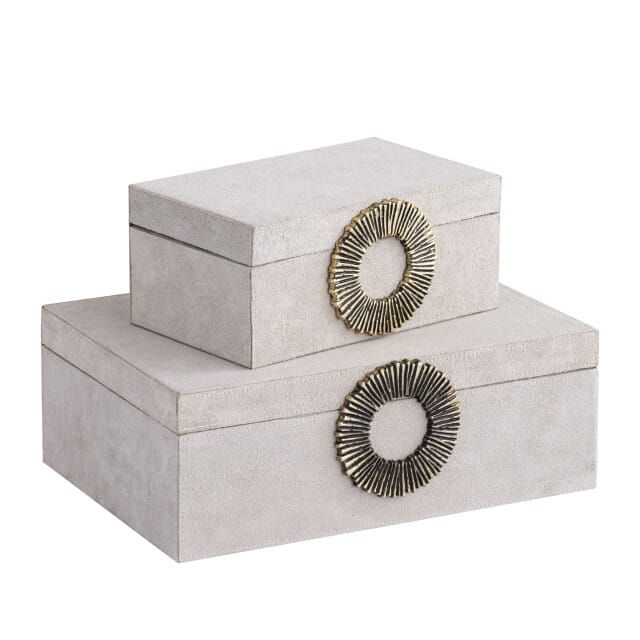PTMD - Opberger Hazael - Beige - 36x25x13cm - Set van 2