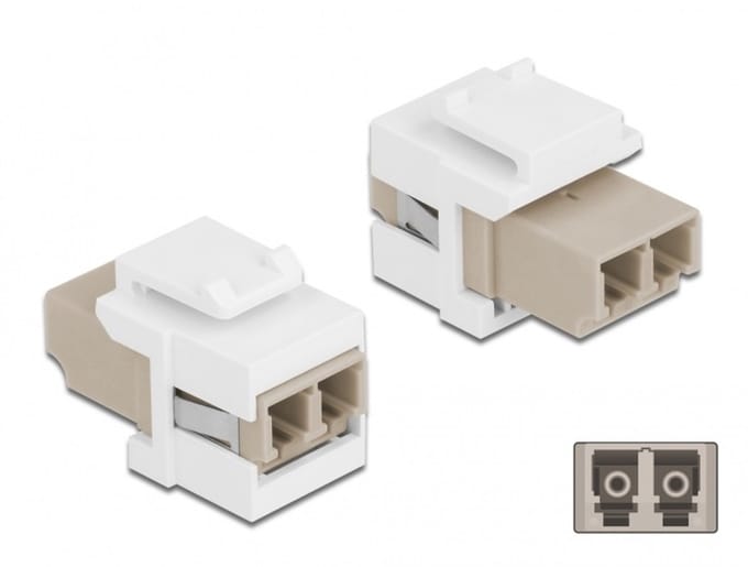 Delock Keystone Module LC Duplex female to LC Duplex female beige / white