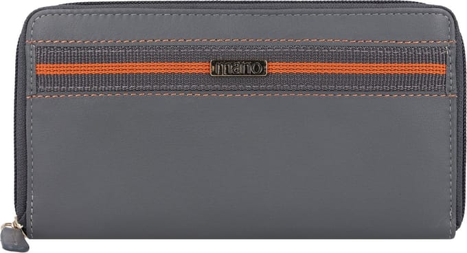 mano Don Leonardo Portemonnee RFID Leer 18 cm - Dames - Horizontaal - grau