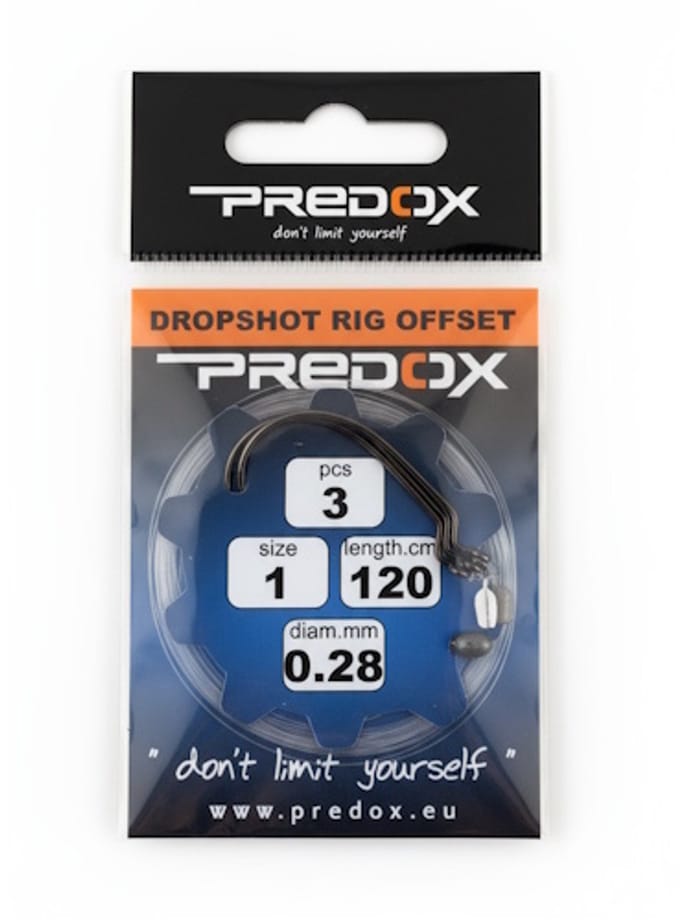 Predox Onderlijn Offset 120 cm - fluorocarbon onderlijn met haak Maat 4