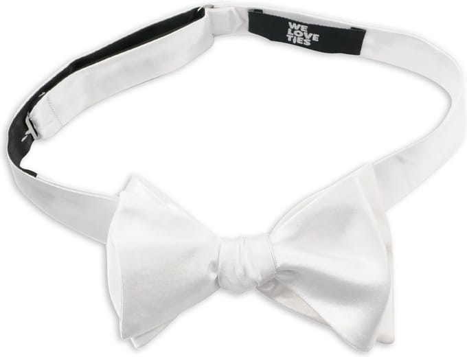 We Love Ties - Vlinderdassen - Vlinderdas polyester satijn wit - wit