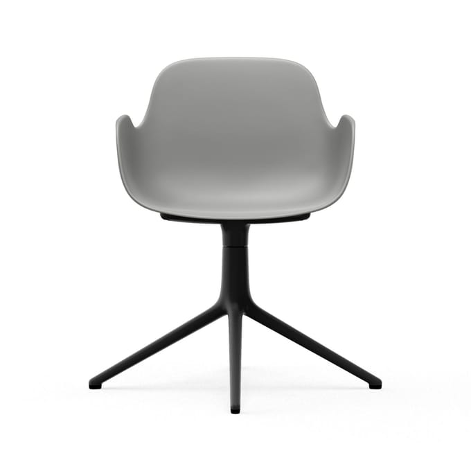 Normann Copenhagen - Form Draaifauteuil - grijs - aluminium zwart - 4 - 6 Wochen