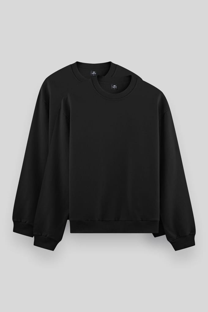 Heren Effen Rundhals Sweatshirt