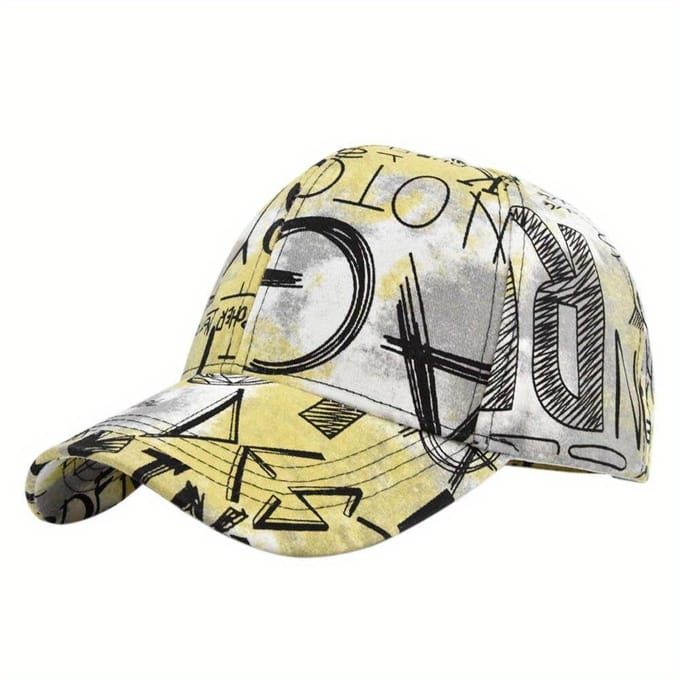 Ontwerper Graffiti Doodle Katoenen Baseballpet Voor Mannen Vrouwen Kpop Hoed Gebogen Klep Verstelbaar gray
