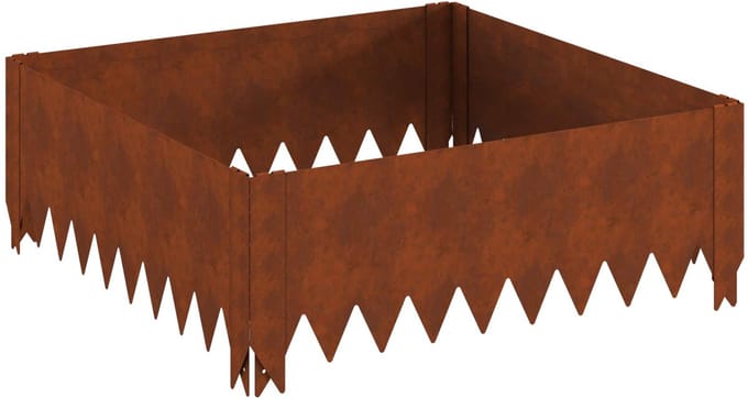 vidaXL - Gazonrand - 60 - x - 60 - x - 20 - cm - Staal - Roestig