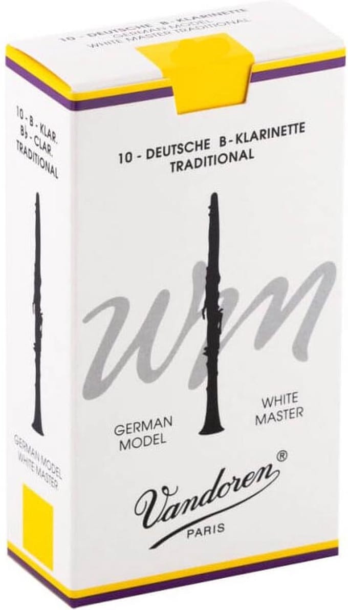 Vandoren wit Master Traditional 2.5 doos met 10 rieten - Duits Bb-klarinetriet
