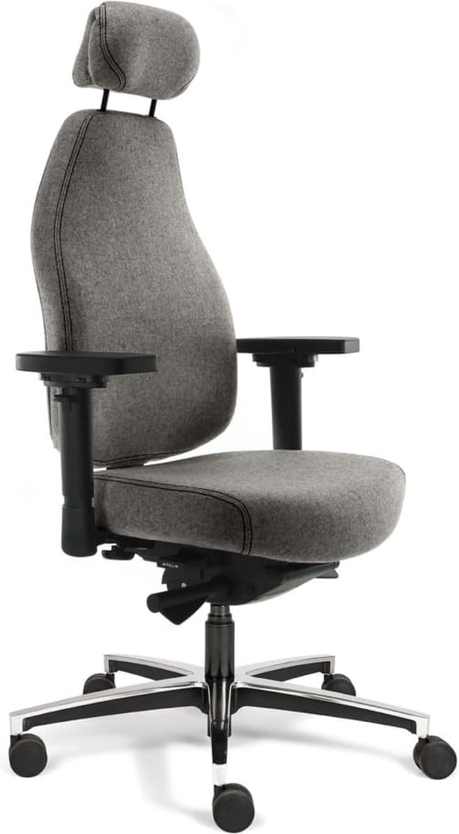 Sit And Move Therapod X Hoofdsteun - Middengrijs Wolvilt - Bureaustoel